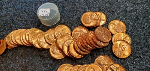 Roll of ( 50 ) UNC 1955d Lincoln Wheat Cents !! UNC RD !!