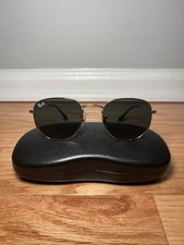 Ray-Ban RB3548N Hexagonal Gold Green Sunglasses 51-21 145 Italy w/Case