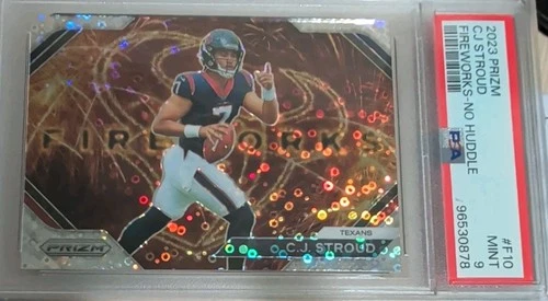 2023 Prizm Cj Stroud Fireworks No Huddle Rookie PSA 9 #f-10