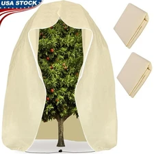 Winter Plant Cover Bags Frost Protection Non Woven Fabric Easy Install 2 Packs