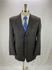 Burberry Men's Brown Wool Windowpane Blazer Jacket 40R