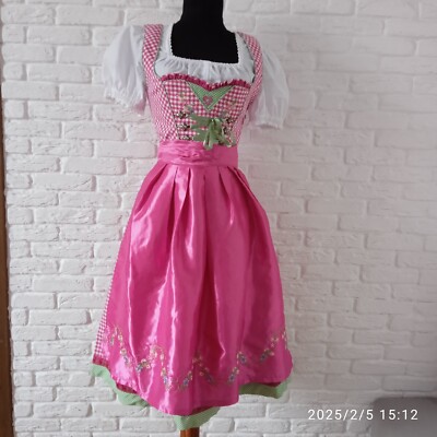 Stockerpoint Dirndl Oktoberfest Red Dress Size EU 36 and white blouse