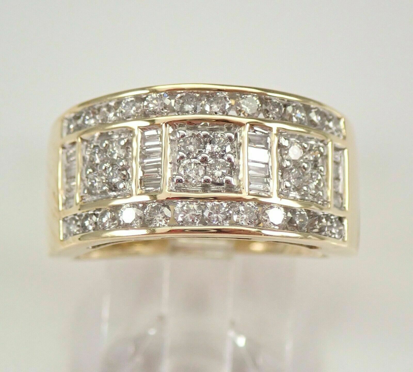 Anniversary Wedding Band Ring 925 Silver Gold Finish 2Ct Round Simulated Diamond-image