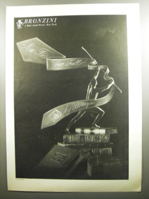 1951 Bronzini Ties Ad - photo by Alan Fontaine - New Ties for Fall