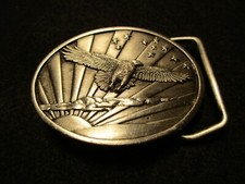 SOLID PEWTER BELT BUCKLE, "EAGLE" 3-D DESIGN, SISKIYOU CO. MAN-1222 07066