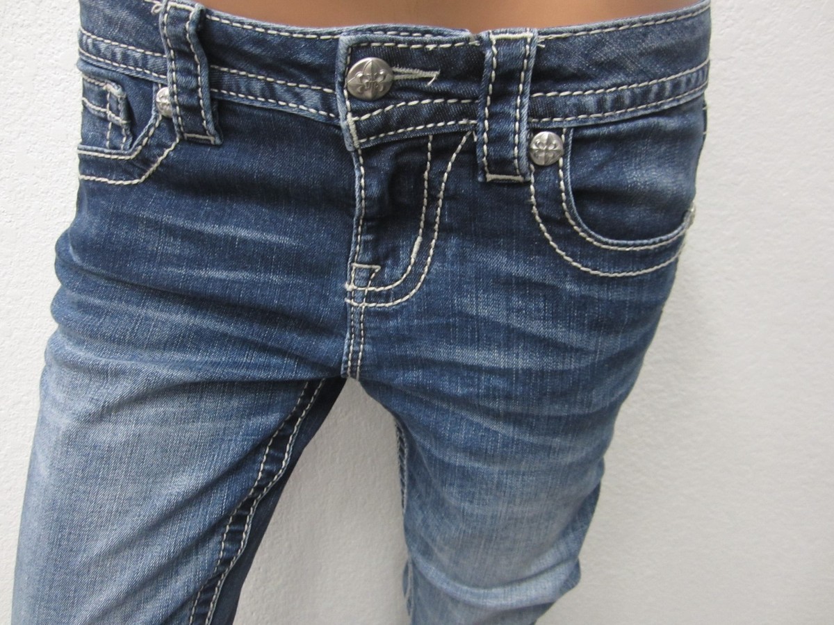 シーまま NWOT MISS ME JEANS M8962B MED BLUE WASH BOOT CUT DESIGN