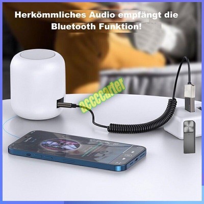Bluetooth 5.0 Empfänger Adapter 3.5mm Jack Auto AUX Audio Stereo USB Auto