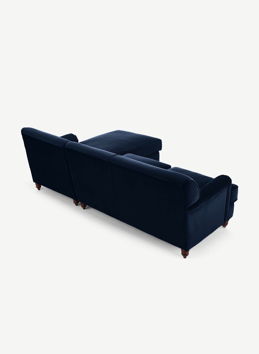 Orson RHF Corner sofa in Ink Blue Velvet. RRP £1450 eBay