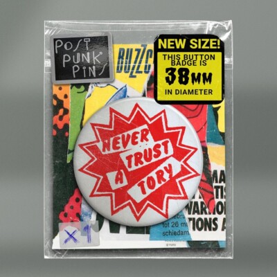 Never Trust a Tory - (OC) Hippie Jamie Reid Boris 38mm Badge Button Pin x1