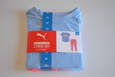 Puma girls activewear outfit Pink/Blue Includes short sleeve top and leggings