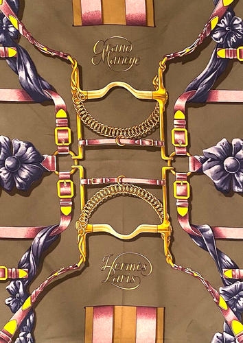 Vintage Hermes Paris Silk Scarf Grand Manege Henri D'Origny 34.5" - Picture 4 of 12