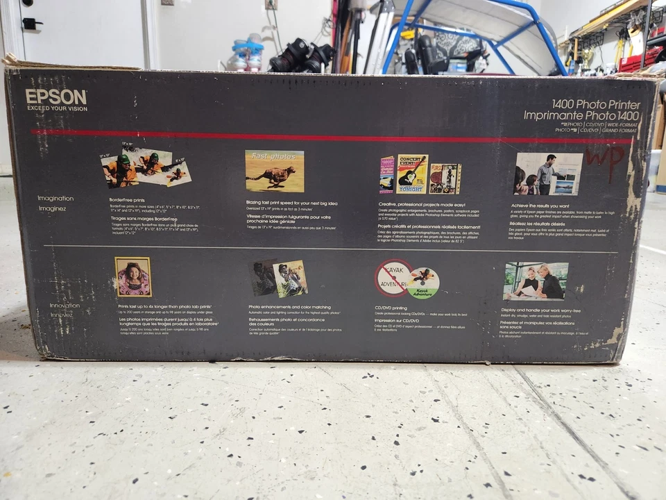 Epson Stylus Photo 1400 Wide Format Color Digital Photo HD Inkjet Printer Black - Image 4 of 4