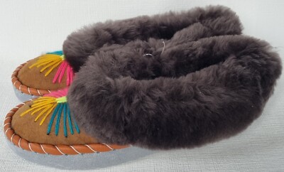 Lammfell Warme Hausschuhe Mokassin Gr.41 NEU, Schaffell/ -leder