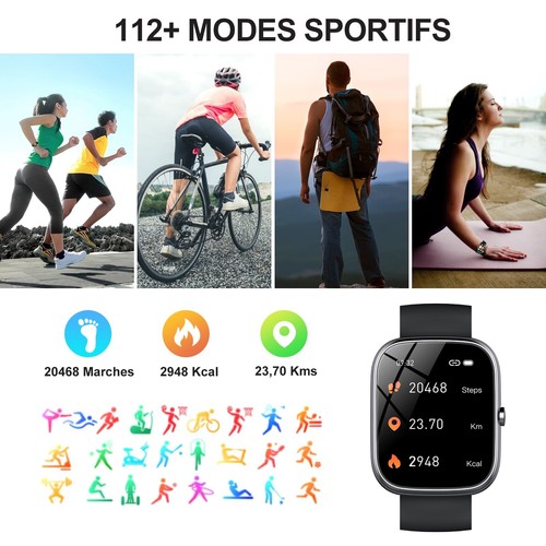 Montre connectée 1.91" HD, appels Bluetooth sport santé étanche IP68 Android/ios - Photo 5/7