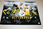 PITTSBURGH STEELERS BLITZBURGH LLOYD/KEVIN GREENE/BROWN SIGNED 16X20 PHOTO JSA