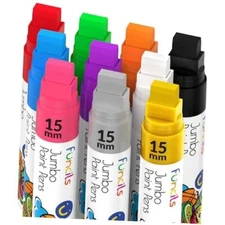 10 Jumbo Acrylic Paint Markers - 15mm Acrylic Paint Pens for Canvas, Rock 