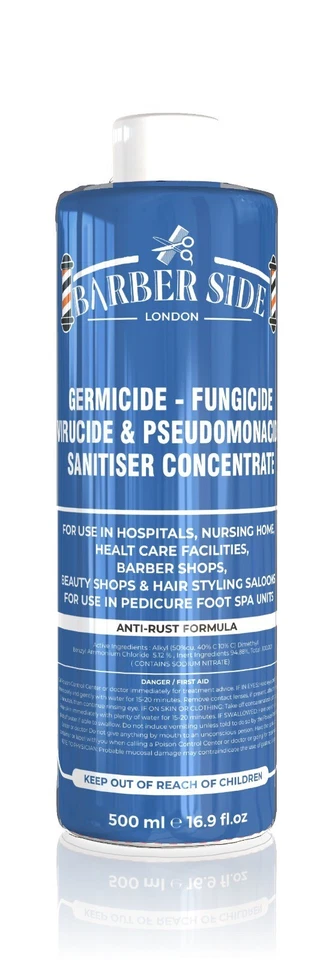 BARBERSIDE Barber Side Disinfectant Solution for Salon Jar (Blue) 500ml