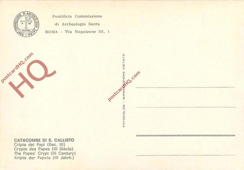 Postal foto~ Catacumba Di S. Callisto, cripta del Papa - Imagen 2 de 2