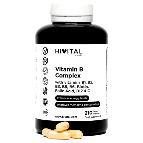 Vitamina B Complex | 210 cápsulas veganas. Suministro para 7 meses. De Hivital - Imagen 1 de 4