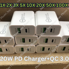 PD 20W USB-C Power Adapter Fast Wall Charger For iPhone 11 12 13 14 Samsung Lot