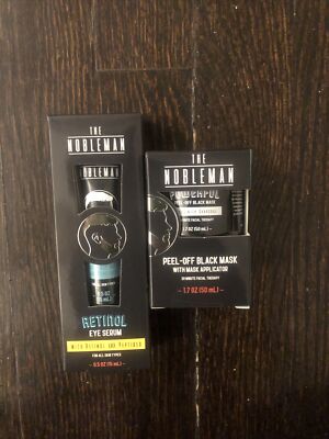 The Nobleman peel off blk  mask with retinol & peptides eye serum. Cruelty free