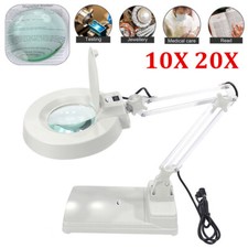 10X 20X Magnifying Glass Desk Light Magnifier LED Lamp Reading Lamp with Base