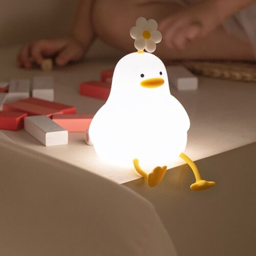 Cute Duck Night Light with Flower Design Rechargeable LED Lamp for Bedroom - Afbeelding 1 van 12