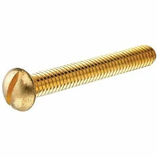 Brass Round Head Slotted Machine Screws (#10-24 x 3/4") - 4 pc