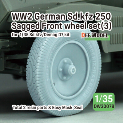 DEF.MODEL DW30078 , Sd.kfz 250 Half Track Sagged Vorderradsatz (3) , 1:35