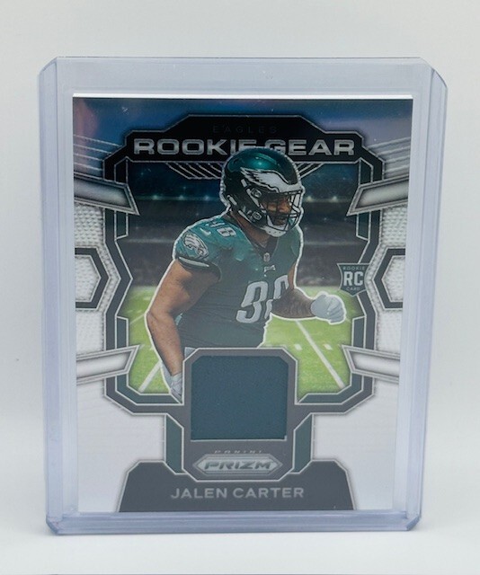 2023 Panini Prizm Rookie Gear JALEN CARTER Eagles Bulldogs RC Jersey Silver