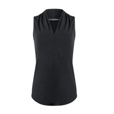 Iris Setlawke Matte jersey sleeveless pleated v-neck top Size Small NWOT