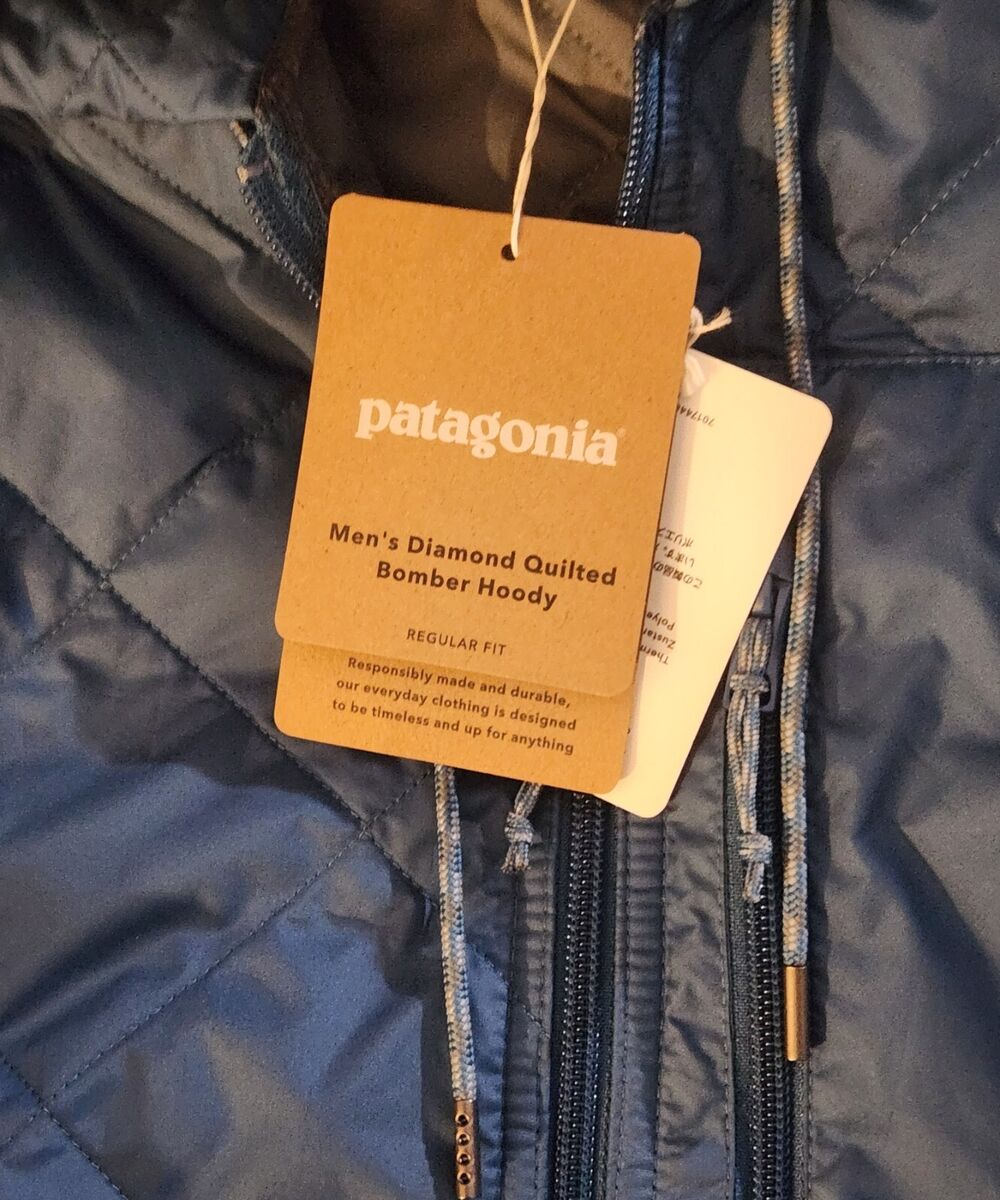 Patagonia Men's Diamond Quilted Bomber Hoody Jacket - Small Patagonia Men's Diamond Quilted Bomber Hoody Jacket - Small
