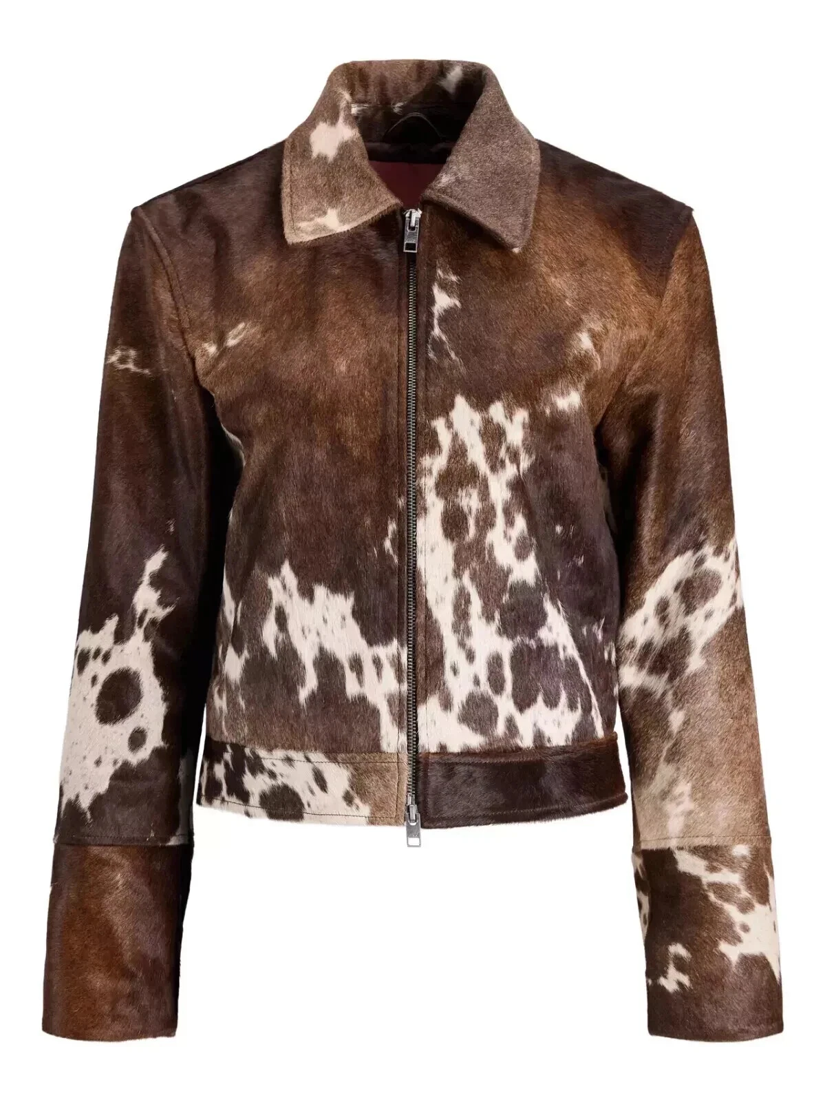 Genuine Cowhide Leather Coat for Women | Natural Hair-On Cow Skin Fashion Jacket