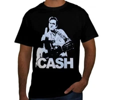 JOHNNY CASH MIDDLE FINGER PUNK ROCK BAND Black T Shirt