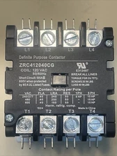 Definite Purpose Contactor 40A 600V 4Pole 120V ZRC412040CG