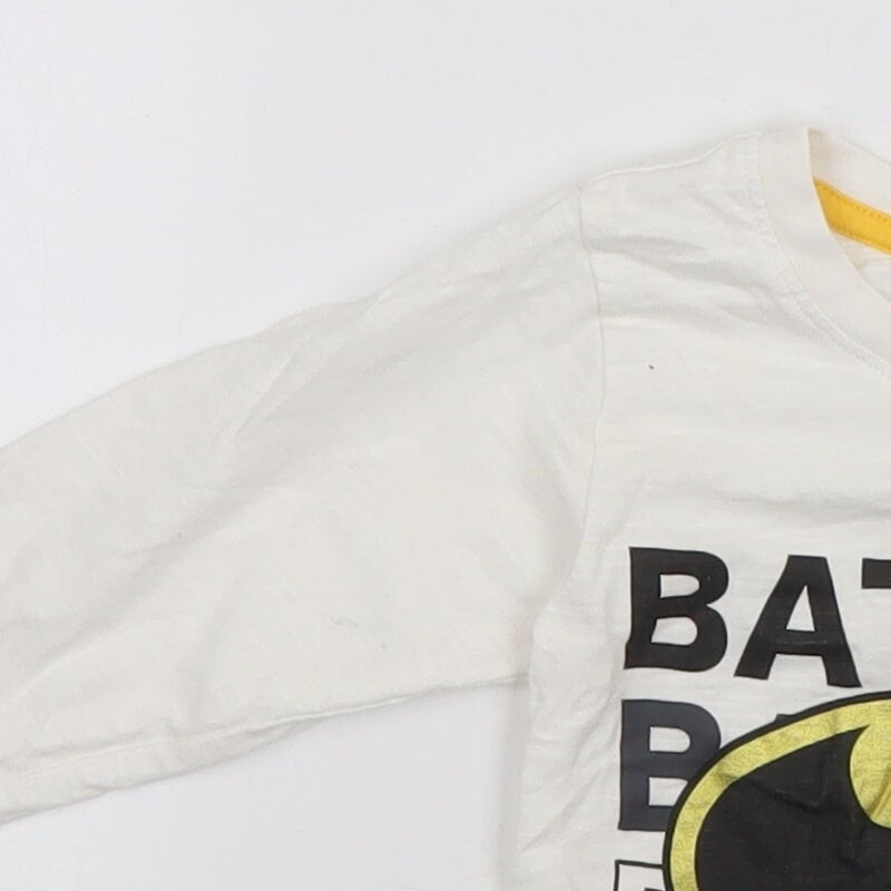 Batman Boys White Cotton blend T-Shirt Size 2 Years - Batman image 4