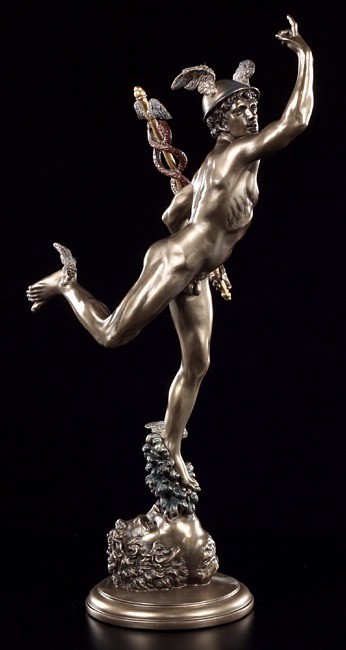 Hermes Figurine - Götterbote - Veronese Statue Bronzed Collectors Figure Deco