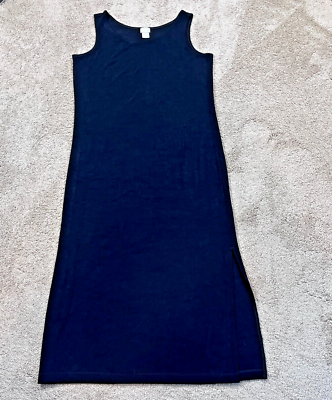 classic maxi dress Flowy A-Line Maxi Dress with Side Slits in Black Black / L