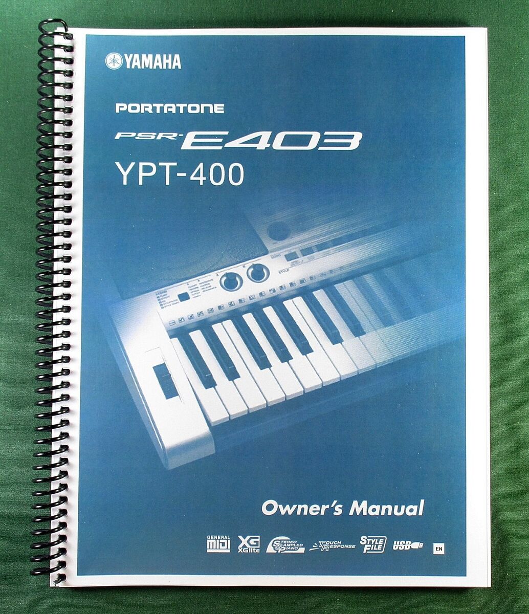 Yamaha PSR-E403 Instruction Manual: 126 Pages & Protective Yamaha PSR-E403 Instruction Manual: 126 Pages & Protective