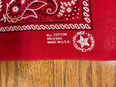Lot of 2 Red Cotton Crafted with Pride in America Vintage