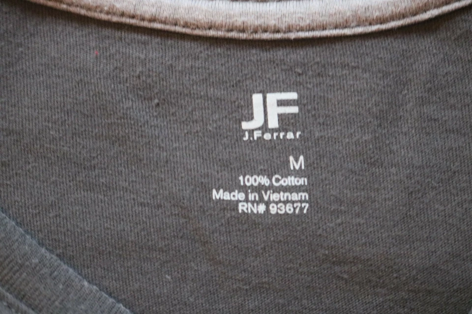 Camiseta para hombre JF J.Ferrar gris manga corta gráfico algodón talla M Foto 3 de 3