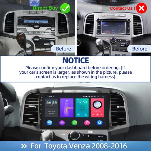 Android 15 For Toyota Venza 2008-2016 +Camera Carplay Car Stereo Radio GPS 2+64G - Picture 5 of 23