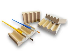 2 paint brush rests - made of natural red alder wood - proudly made in the USA