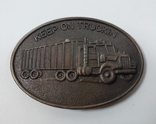 Vintage 1970's Keep on Truckin Brasstone Belt Buckle