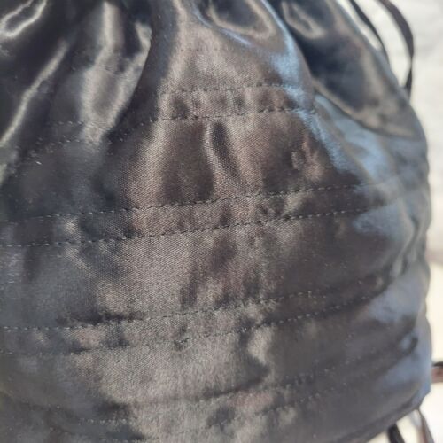 Clovis Ruffin Geldbörse 1970er SCHWARZ Kordelzug Abendtasche Vintage - Bild 6 von 6