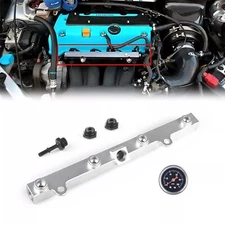 High Flow Fuel Rail For Honda Civic Acura Rsx K20 K24 with 1/8npt gauge