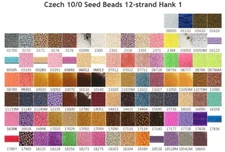 Czech 10/0 Preciosa Rocaille Glass Seed Beads 12-strand Hanks 1