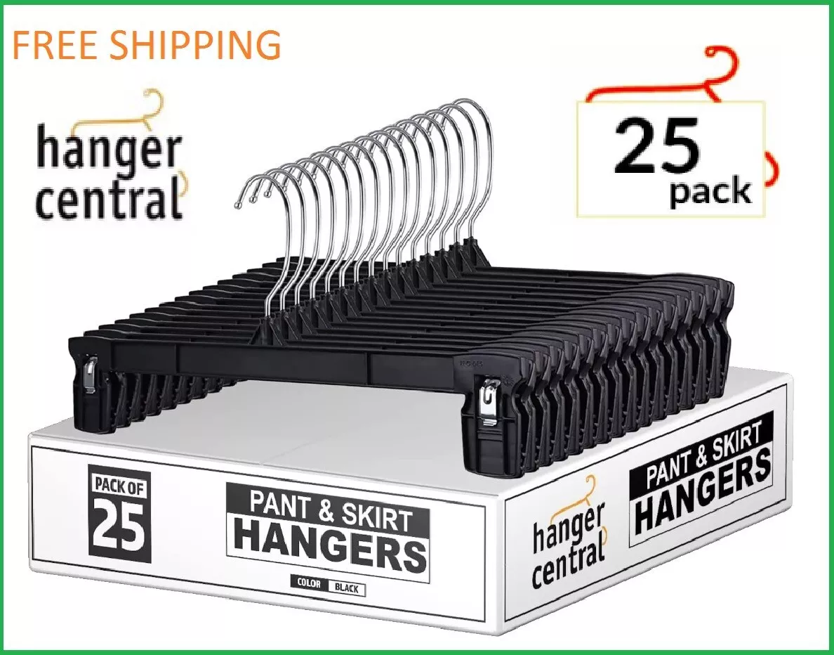 25 Pack Slim Velvet Hangers in Black