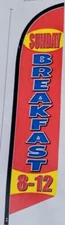 SUNDAY BREAKFAST 8-12 swooper, flutter flag banner sign