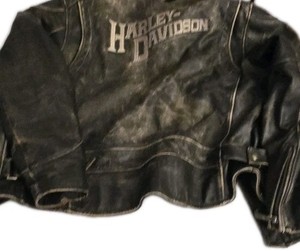 Needs New Zipper!!  Vtg 2006 Official Harley Davidson XL Leather Jacket Leather
